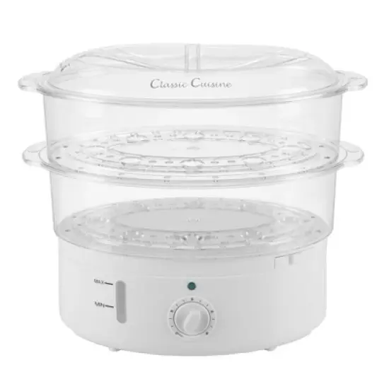 Vegetable Steamer and Rice Cooker - 6.3 Quart Electric Steamer for Cooking Healthy Fish, Eggs, Vegetables, Rice, and Baby Food by Classic Cuisine image {3}