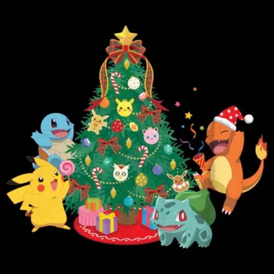 Boy's Pokemon Christmas Tree Characters T-Shirt image {1}