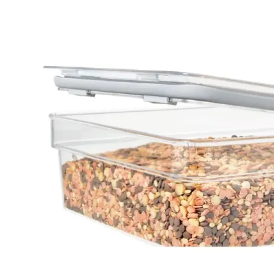 iDESIGN Large Short Dry Goods Storage Bin The Fresh Collection Clear Bin: Plastic Kitchen Cabinet Organizer, 11"x8"x3" image {2}