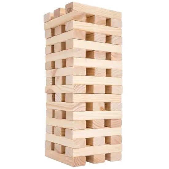 Hey! Play! Nontraditional Giant Wooden Blocks Tower Stacking Game image {5}