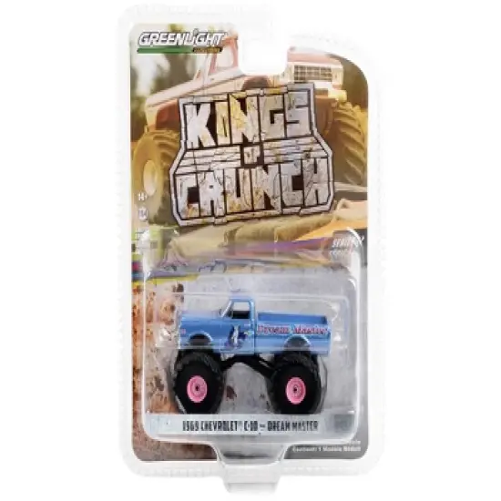 1969 Chevrolet C-10 Monster Truck Blue Metallic "Dream Master" "Kings of Crunch" Series 12 1/64 Diecast Model Car by Greenlight image {2}