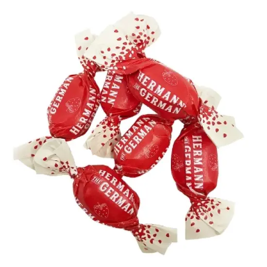 Hermann the German Hard Caramel Candy STRAWBERRY & CREAM Filled 4.4 oz. (Pack of 2) image {2}