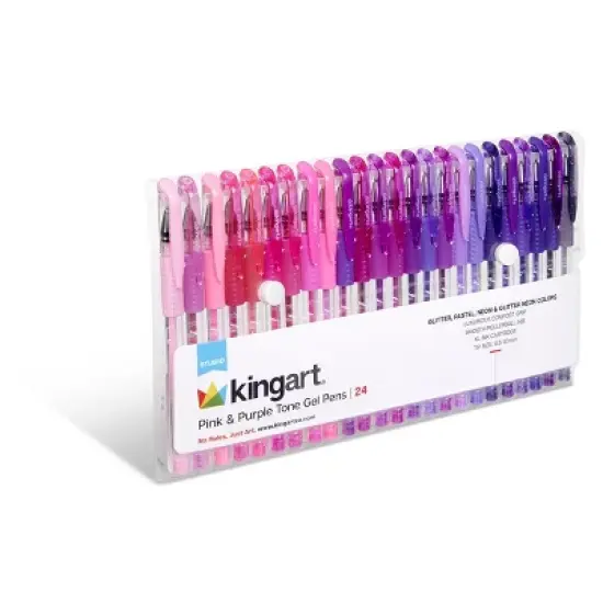 KINGART Gel Pens, Soft Grip, 24 Pink & Purple Tone Colors image {8}