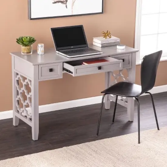 Sylmaer Writing Desk with Storage Gray - Aiden Lane image {2}