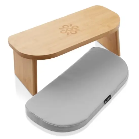 Prajna  Meditation Bench - Bamboo, Folding Yoga Stool with Cushion and Carry Bag image {6}