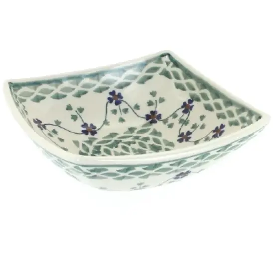 Blue Rose Polish Pottery M105 Manufaktura Small Square Bowl image {2}