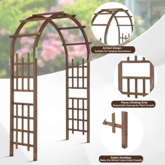 Karl Home 58.1'' W x 23.2'' D Outdoor Solid Wood Arbor image {2}