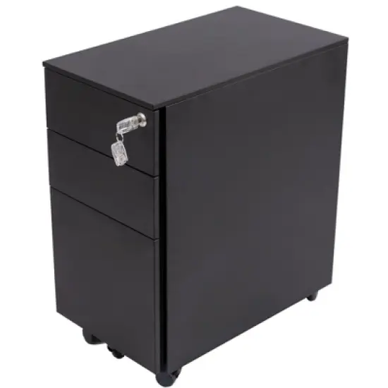 Stand Up Desk Store 3 Drawer Under Desk Lockable Rolling File Cabinet with Stable 5 Wheel Design image {1}