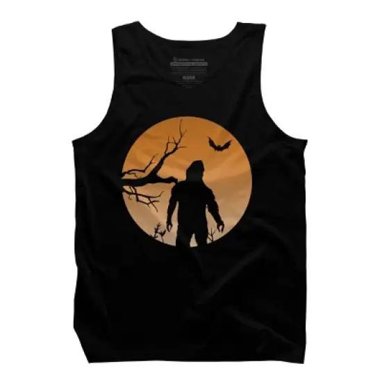 Men's Design By Humans Yeti Halloween Harvest Moon By LivedInTees Tank Top image {4}