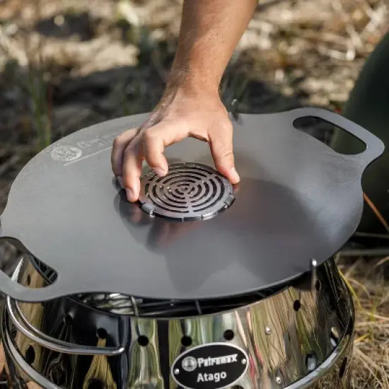Petromax Atago Griddle Insert, for Atago Camp Grill, Direct Flame with Grill Marks, Outdoor Campsite Cooking a la Plancha image {2}