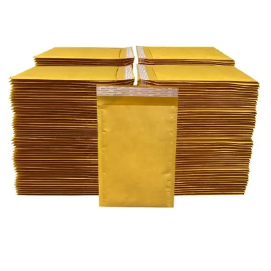 UOFFICE Pack of 200 Kraft Bubble Mailers 7.25" x 12" - #1 Self-Seal Padded Envelopes image {2}