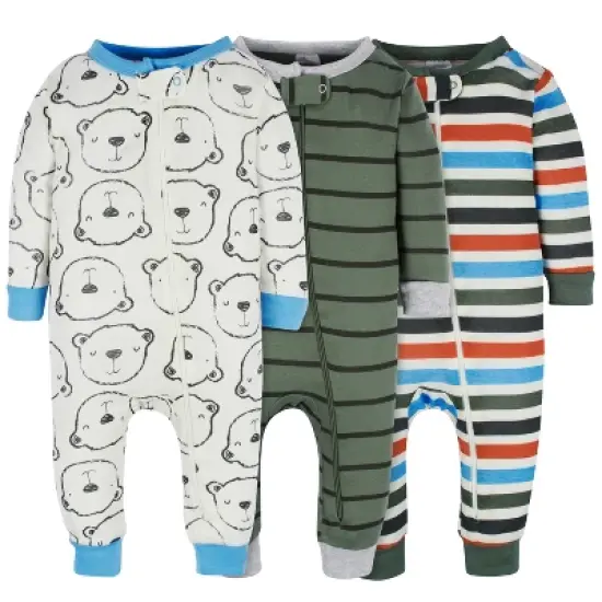 Gerber Baby & Toddler Boys' Snug Fit Footless Pajamas - 3-Pack image {9}