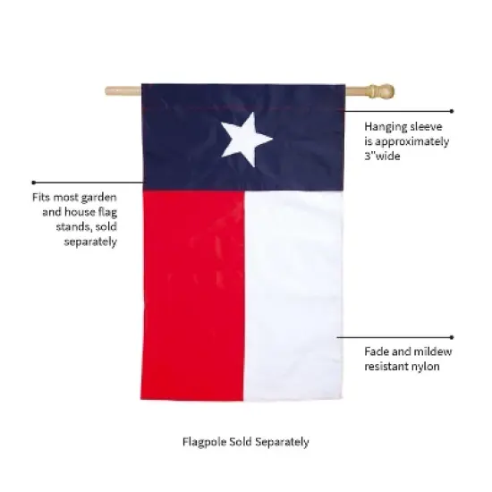 Evergreen Flag Texas State Flag House Applique Flag image {2}