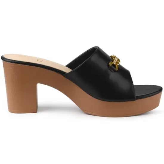 Perphy Open Toe Platform Block Heel Slides Sandals for Women image {3}