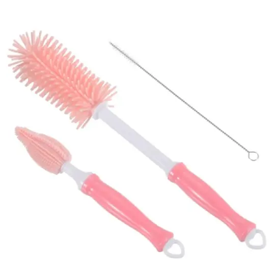 Unique Bargains Long Handle Silicone Water Bottle Cleaning Brush Kit image {7}