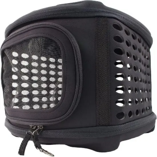 Pet Life Circular Shelled Perforate Lightweight Collapsible Military Grade Pet Carrier image {1}