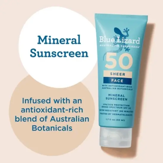 Blue Lizard Sheer Face Mineral Sunscreen Lotion - SPF 50 - 1.7 fl oz image {3}