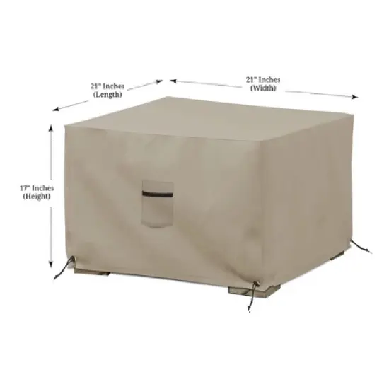 Covers&All Square Ottoman Cover, 12 oz Waterproof & UV-resistant image {5}
