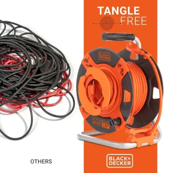BLACK+DECKER 50' Garden Cord Reel 14AWG 4 Outlets image {5}