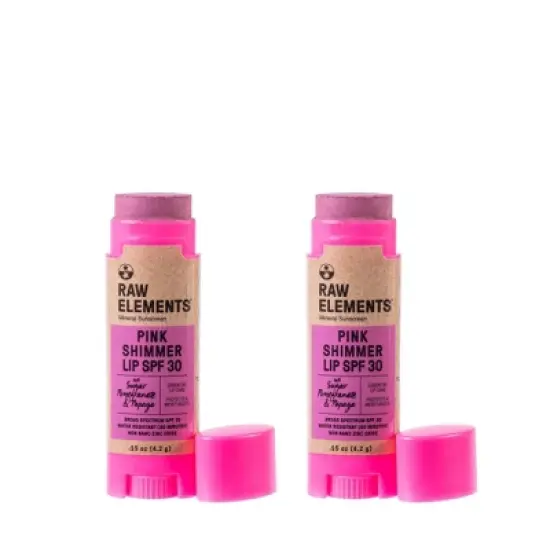 Raw Elements Mineral Pink Lip Shimmer - SPF 30+ - 2ct/0.3oz image {1}