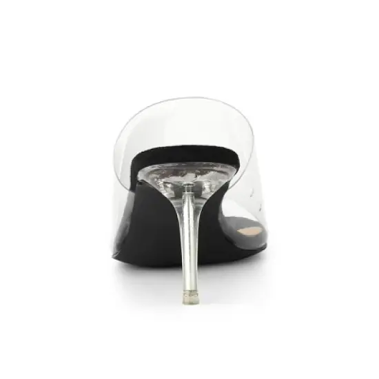 Allegra K Women's Clear Strap Stiletto Slide Heels Sandals image {3}