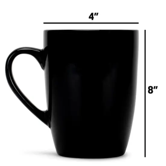 Elanze Designs Color Pop Purple Black Exterior 16 ounce Glossy Ceramic Mugs Matching Set of 4 image {3}