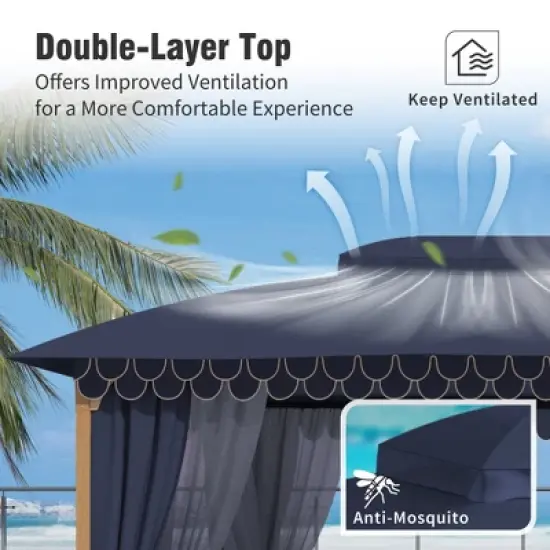 Captiva Designs 10x13 Patio Gazebo with Screened Canopy & Mosquito Netting &ndash; Heavy Duty Outdoor Shelter for Lawn and Garden image {3}