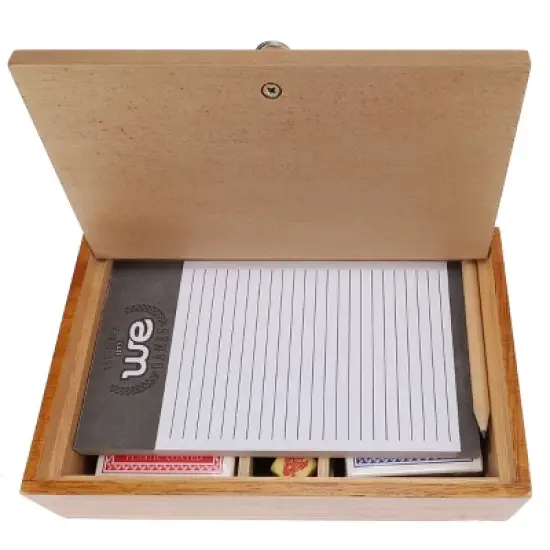 WE Games Aces & Spades Wood Card & Poker Dice Box image {4}
