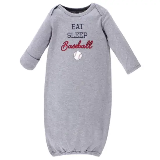 Hudson Baby Infant Boy Cotton Gowns, Baseball, Preemie/Newborn image {2}