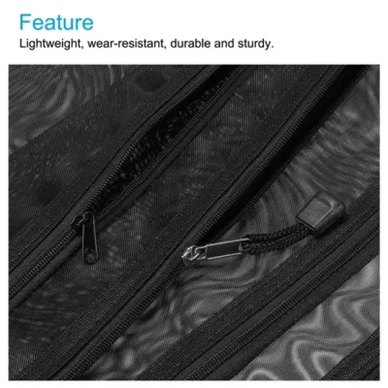 Unique Bargains Travel Office Mesh Double Layer Zip File Storage Pouch 6 Pcs image {3}