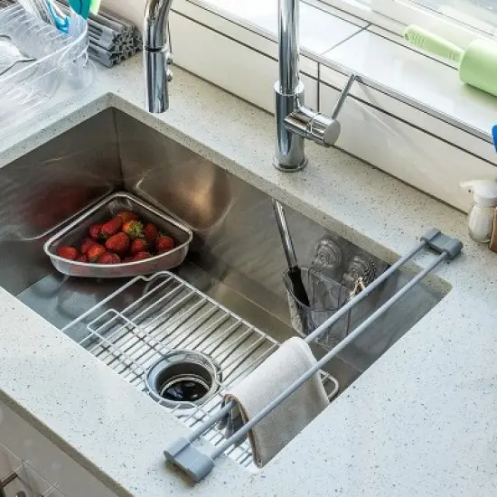 Better Houseware Stainless Steel Mesh Corner Sink Strainer in Silver image {1}