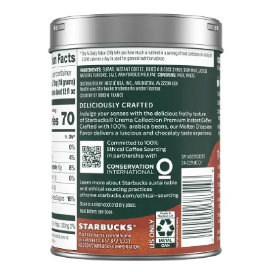 Starbucks Crema Collection Molten Chocolate Premium Instant Coffee - 21.36oz/3ct image {9}
