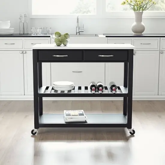 Granite Top Kitchen Prep Cart - Crosley image {1}