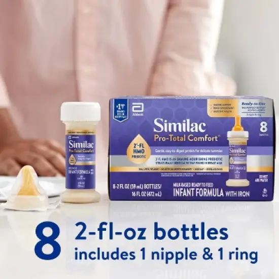 Similac Pro-Total Comfort Ready to Feed Infant Formula Bottles - 2 fl oz/8ct image {9}