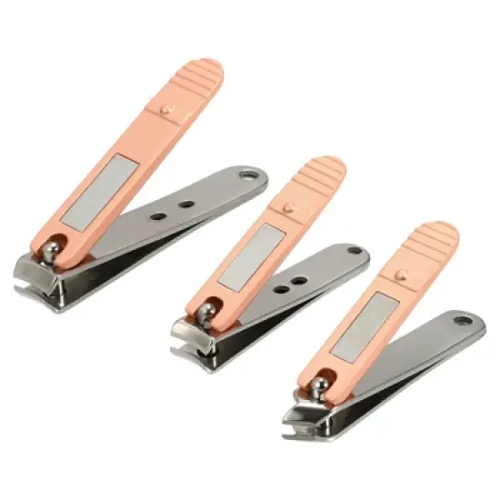 Unique Bargains Portable Stainless Steel Nail Clippers Set of 3Pcs image {3}