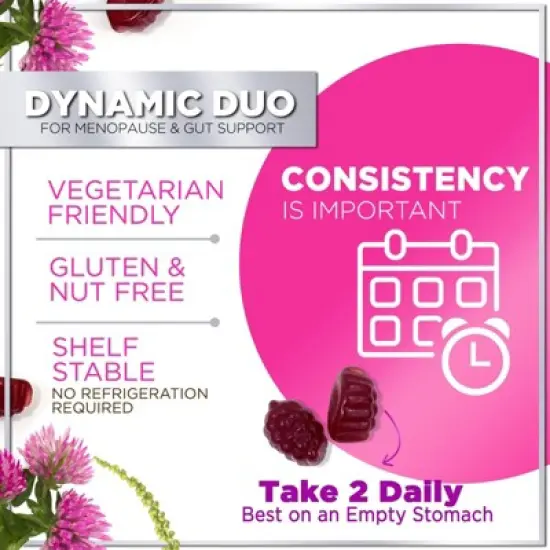 Menopause Supplements for Women Gummies with Black Cohosh, Cranberry 3 Billion CFU Probiotics - 60 Gummies By Hello Lovely! image {5}
