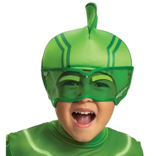 Toddler PJ Masks Gekko Classic Halloween Costume Jumpsuit with Headpiece 4-6 image {3}