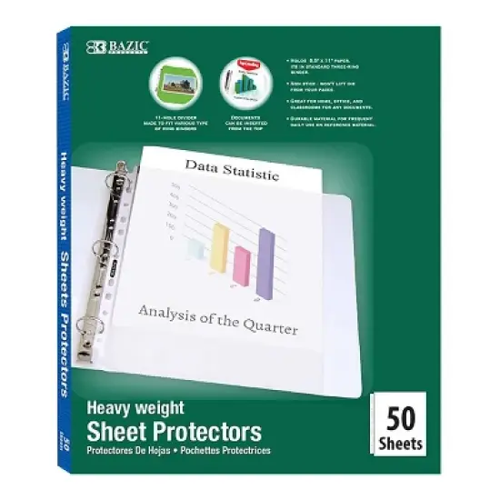 BAZIC Products&reg; Heavy Weight Top Loading Sheet Protectors, Box of 50 image {7}