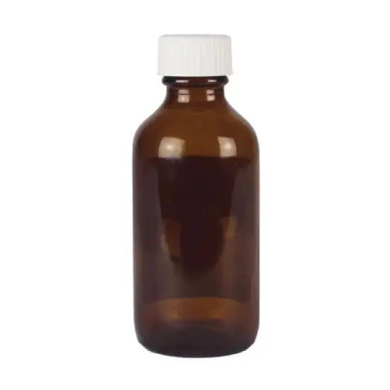 Aura Cacia Empty Amber Glass Bottle with Writable Label - 2 oz image {1}