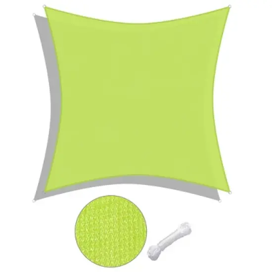 Yescom 18x18 Ft 97% UV Block Square Sun Shade Sail Canopy Outdoor Backyard Garden Pool Green image {1}
