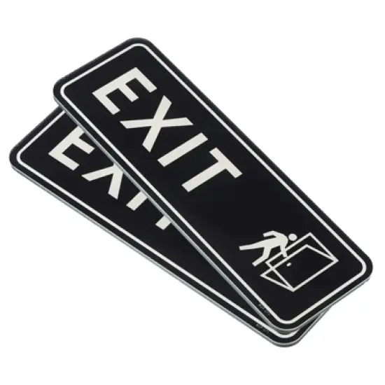 Unique Bargains Acrylic Smooth Self-Adhesive Decor Office Business EXIT Sign image {7}