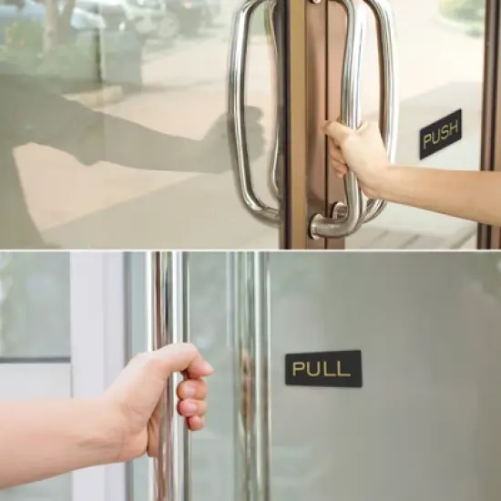 Unique Bargains Acrylic Self-Adhesive Gate Sticker Push Pull Door Sign 4 Pcs image {3}