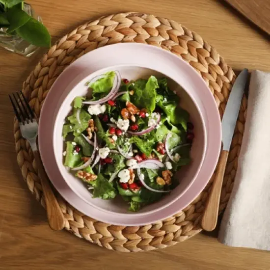 Gibson Home Candy Skies 12 Piece Unbreakable Wheat Straw Melamine Dinnerware Set - Pink image {8}