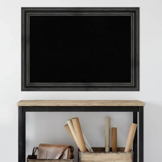 Amanti Art Black Cork Board Wood Framed Rustic Pine Black Bulletin Board 41 in. x 29 in. image {4}