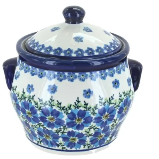 Blue Rose Polish Pottery 1096 Zaklady Small Canister image {9}