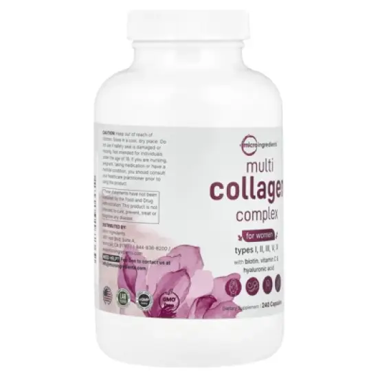Micro Ingredients Multi-Collagen Complex, For Women, 240 capsules image {3}
