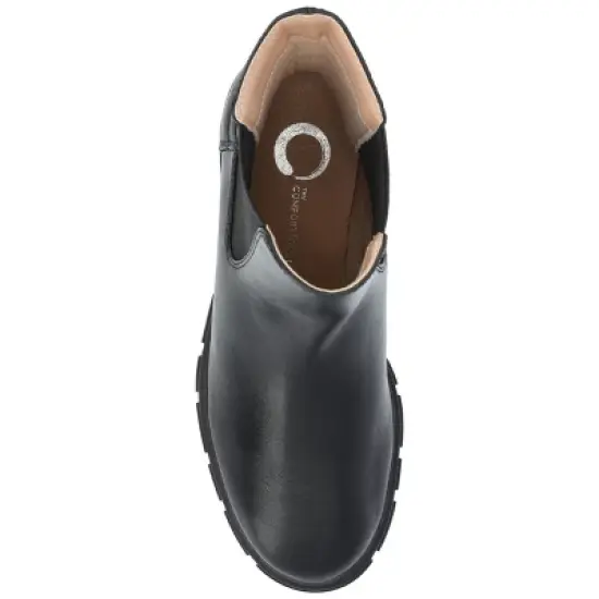 Journee Collection Womens Tatiana Round Toe Block Heel Chelsea Booties image {3}