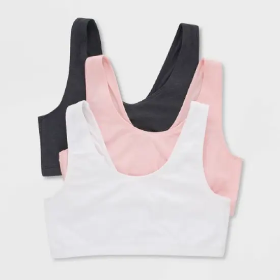 Hanes Women's 3pk Cropped Scoop Neck Bralette HFA002 image {8}