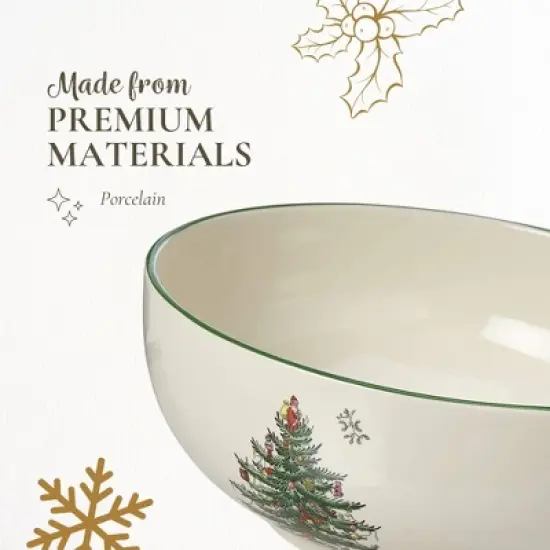 Spode Christmas Tree 5.5-Inch Fruit Salad Bowl - Versatile Earthenware Bowl for Cereal, Desserts - Dishwasher, Microwave, Freezer, Oven Safe image {3}