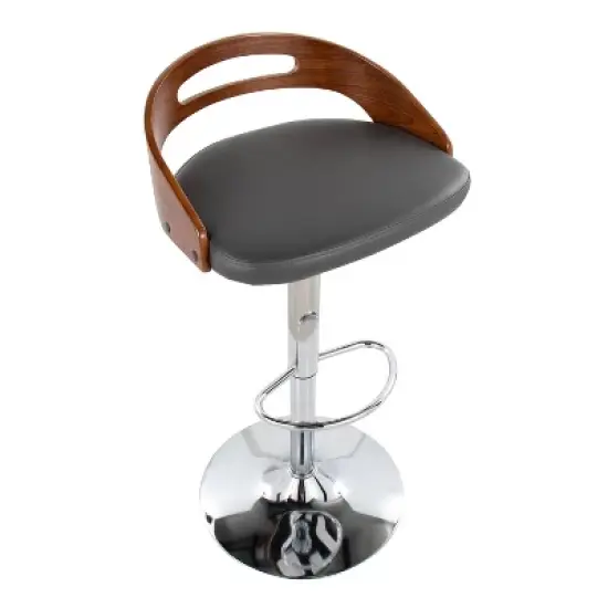 Set of 2 Cassis Upholstered Barstool Gray/Walnut - Lumisource image {6}